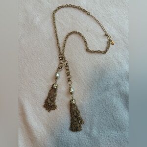 Chicos like new Elegant Gold Tassel Necklace